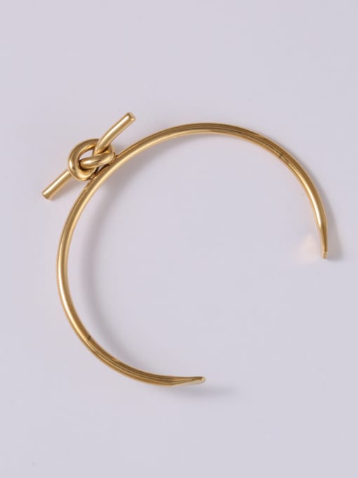 GROSE Titanium With Gold Plated Personality Tie a knot  Free Size Bangles