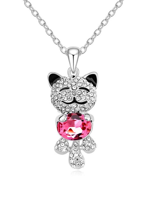 pink Chanz using austrian Elements Crystal Necklace Angel Bear cartoon Pendant
