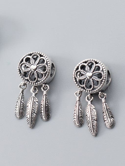 FAN 925 Sterling Silver With Antique Silver Plated Vintage Flower Charms 1