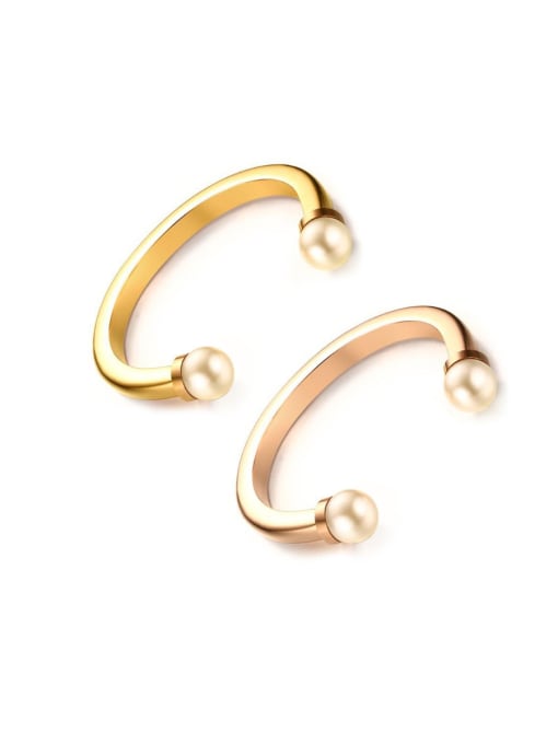 LI MUMU Gold synthetic pearl stainless steel bracelet