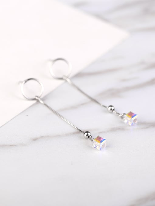 Peng Yuan Simple Cubic Crystal Drop Earrings 1
