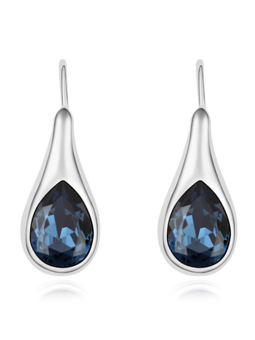 royal blue Simple Water Drop austrian Crystals Alloy Stud Earrings
