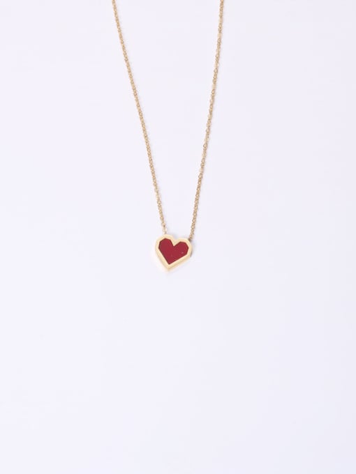 GROSE Titanium With Gold Plated Simplistic Heart Necklaces 3