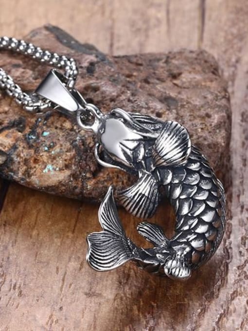 CONG Personality Fish Shaped Stainless Steel Pendant 1