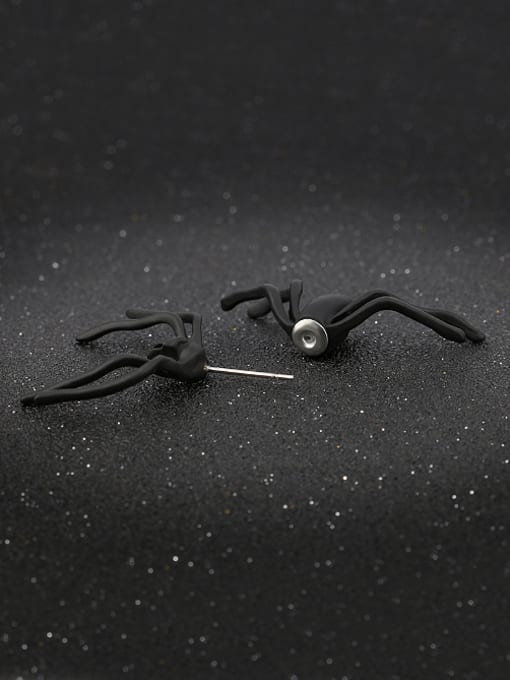 Gujin Personalized Black Spider Alloy Earring 2
