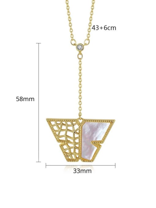 BLING SU Copper With Gold Plated Simplistic Hollow Geometric Necklaces 3