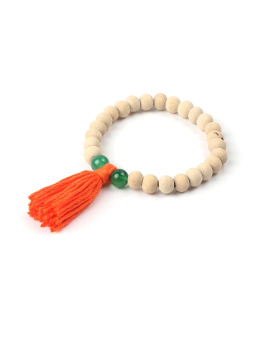 KSB1193-E Simple Wooden Beads Creative Tassel Bracelet