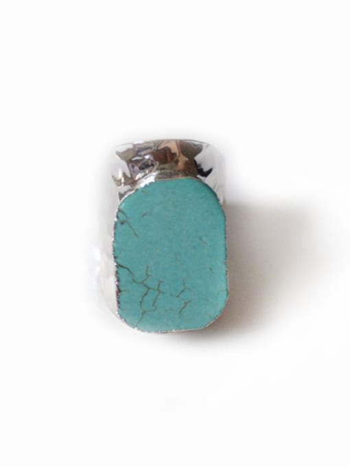 Silver Exaggerated Personalized Turquoise Stone Ring