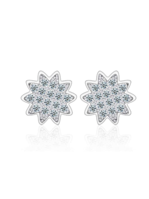 kwan Full Zircons Small Flower Women Stud Earrings 0