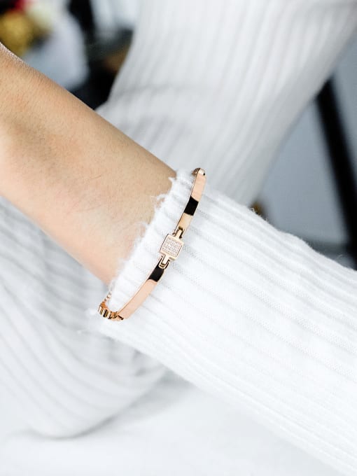 Open Sky Stainless Steel With Rose Gold Plated Simplistic Geometric Bracelets 2