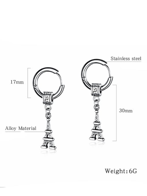 Open Sky Stainless Steel With Personality Eiffel tower Stud Earrings 2