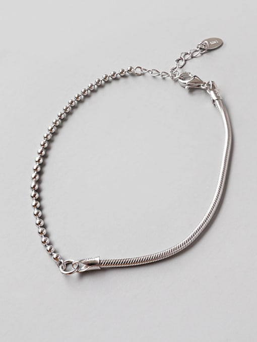 DAKA Sterling Silver personality snake chain  asymmetrical Bracelet 0