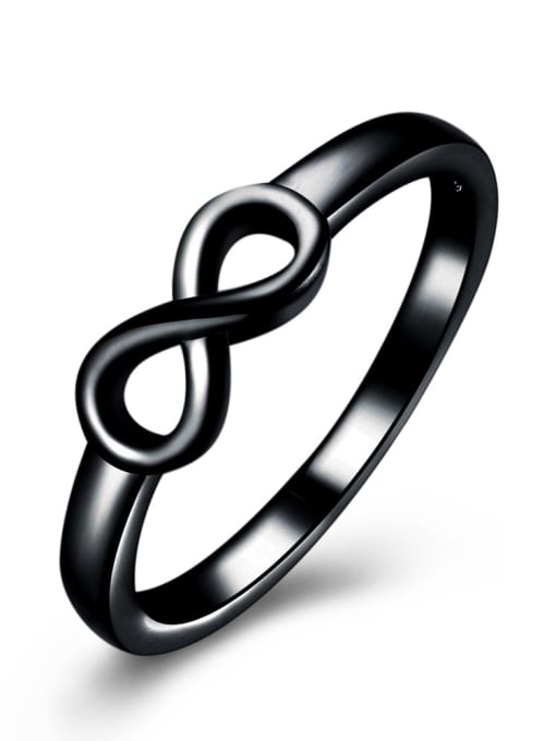 Black 8 Shaped Simple Style Women Copper Ring