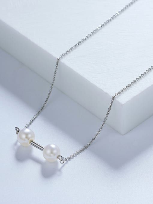 Platinum Personality Geometric Shaped Artificial Pearl Necklace