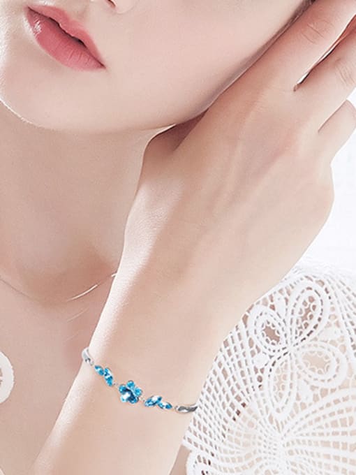 CEIDAI Fashion Little Flower austrian Crystals 925 Silver Bracelet 1