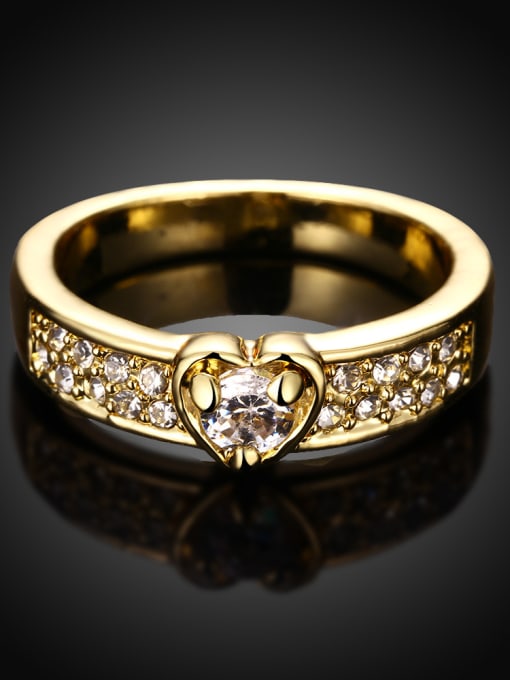 Ronaldo Luxury Gold Plated Heart Shaped Alloy Ring 1