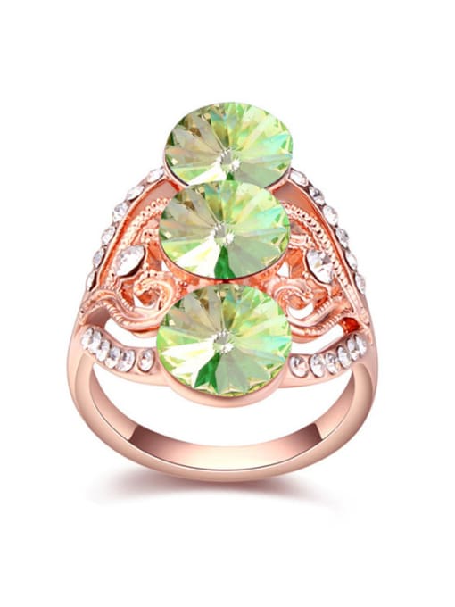 QIANZI Exaggerated Cubic austrian Crystals Alloy Rose Gold Plated Ring 1