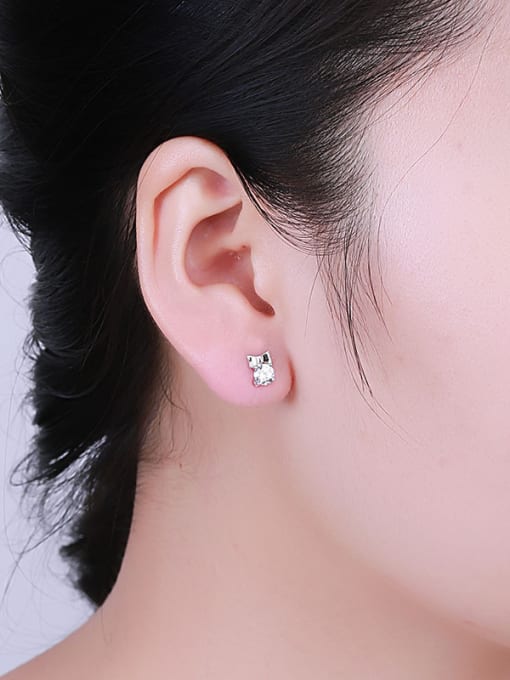 CEIDAI Simple Bowknot Zircon Stud Earrings 1