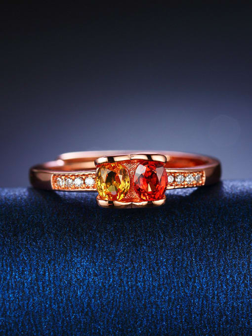 Deli Rose Gold Plated Gemstones Zircon Multistone ring 3