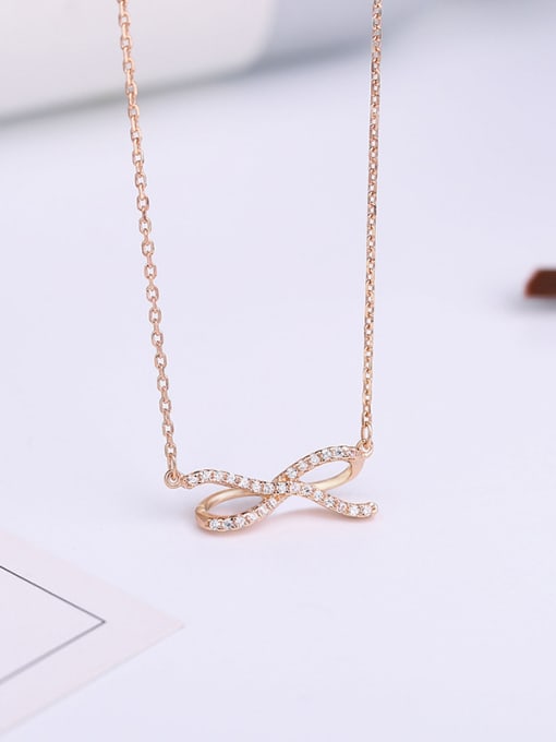 One Silver Bowknot Shaped Necklace 4