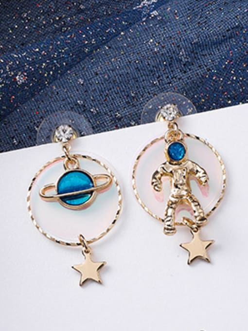 Planet B Alloy With Rose Gold Plated Cartoon Sea Star  Drop Earrings