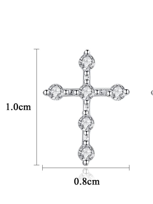 CCUI 925 Sterling Silver With Fashion Cross Stud Earrings 3
