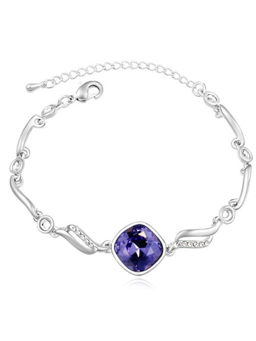 purple Fashion Shiny austrian Crystal-accented Alloy Bracelet