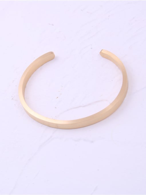 GROSE Titanium With Gold Plated Simplistic Round Bangles 2