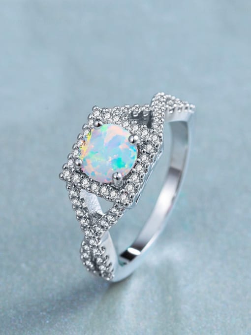 UNIENO 6MM Opal Stone Engagement Ring 2