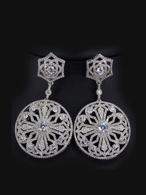 L.WIN Luxury Round Shaped Wedding drop earring 2