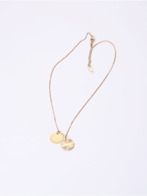 GROSE Titanium With Gold Plated Simplistic Smooth Round Necklaces 2