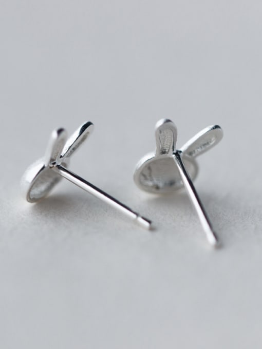 Rosh S925 silver lovely small rabbit stud cuff earring 2
