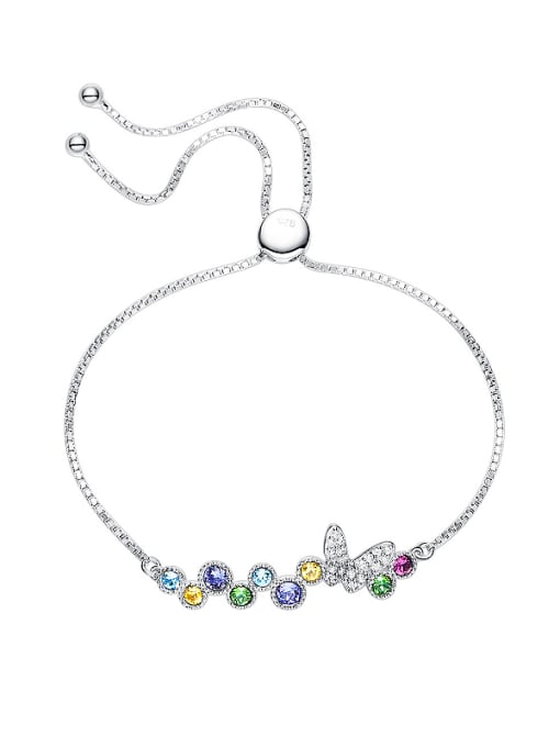 CEIDAI S925 Silver Multi-color Crystals Bracelet