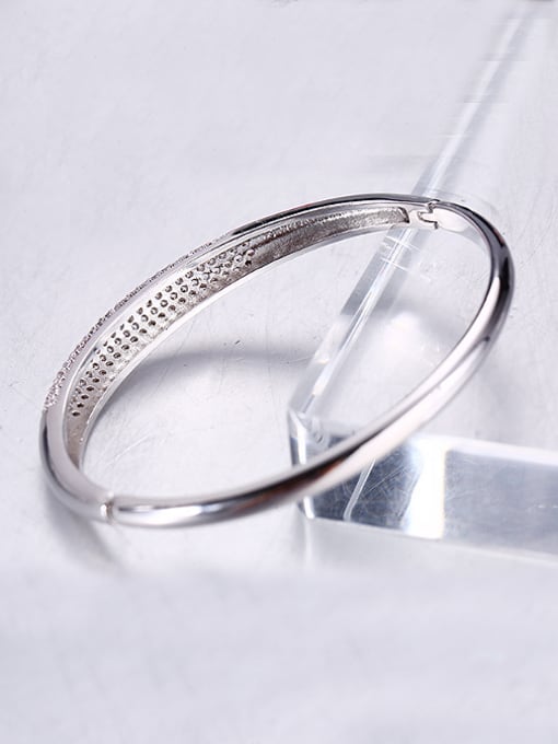XP Copper Alloy White Gold Plated Simple style Zircon Bangle 1
