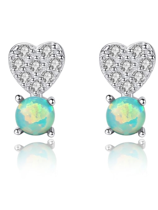 CCUI 925 Sterling Silver Fashion Heart Stud Earrings 0
