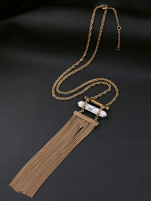 KM Simple Long Tassel Pendants Necklace 2