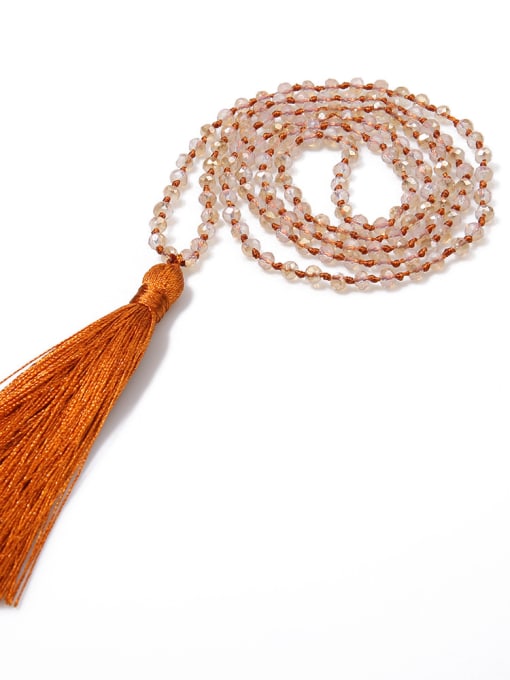 JHBZBVN1392-G Hot Selling Glass Beads Bohemia Tassel Necklace