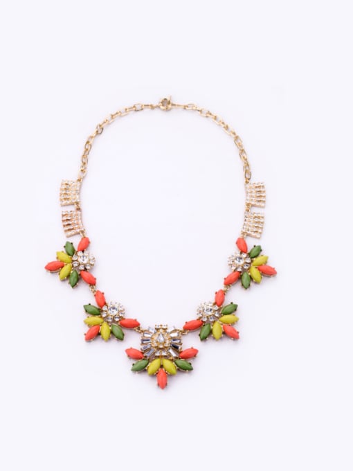 KM Alloy Color Flowers Sweater Necklace 3
