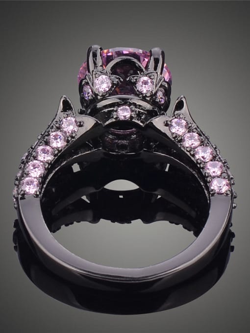 Wei Jia Exaggerated Purple Zirconias Copper Black Ring 2