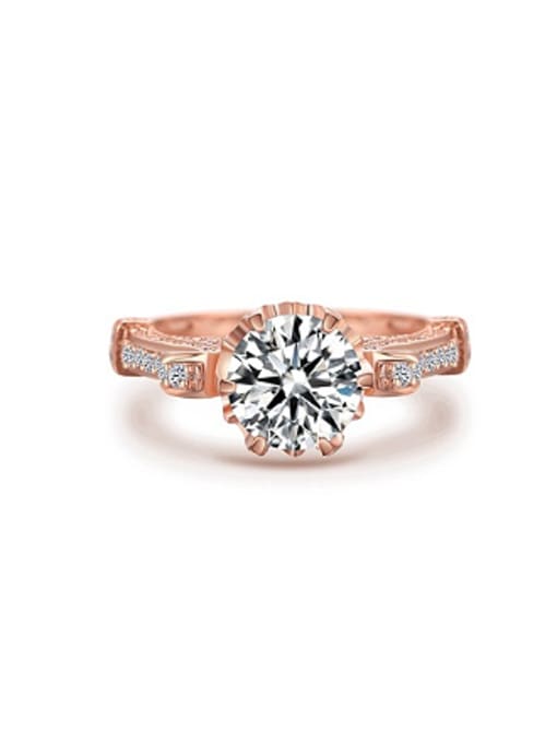 Ronaldo Exquisite Rose Gold Plated 925 Silver Zircon Ring 0