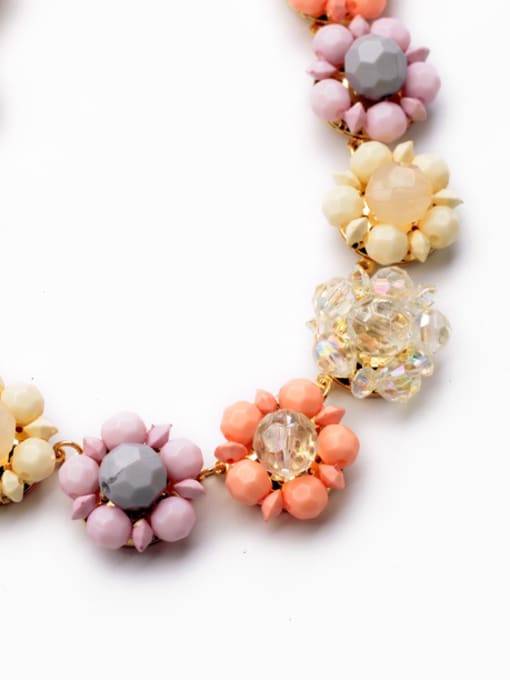 KM Colorful Flower Exaggerate Necklace 1