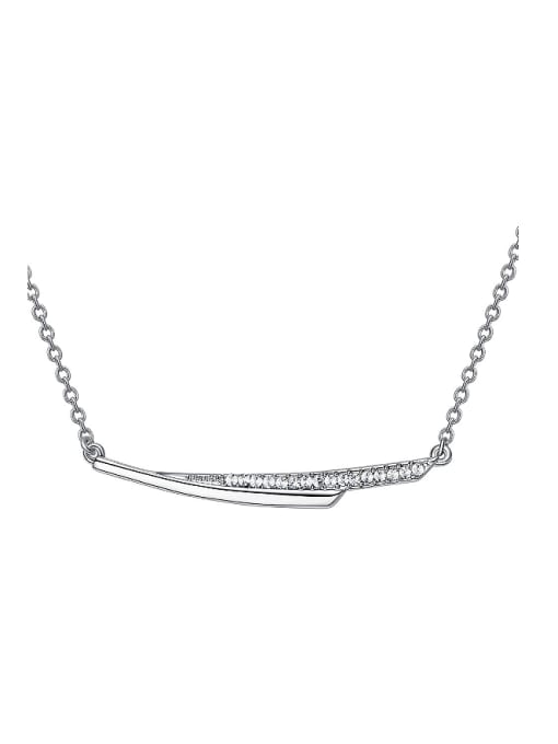CEIDAI Simple Cubic Zircon Platinum Plated Necklace