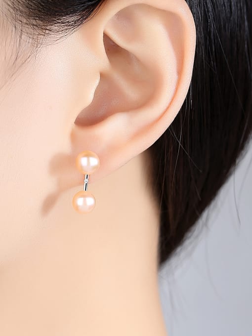 CCUI Sterling Silver 7-8mm natural freshwater pearl Earrings 1