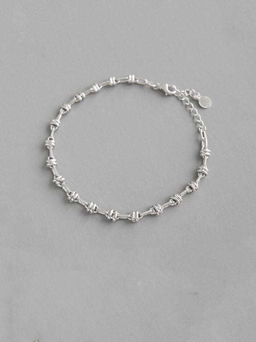 DAKA 925 Sterling Silver With Platinum Plated Vintage Chain Lovers Bracelets 3