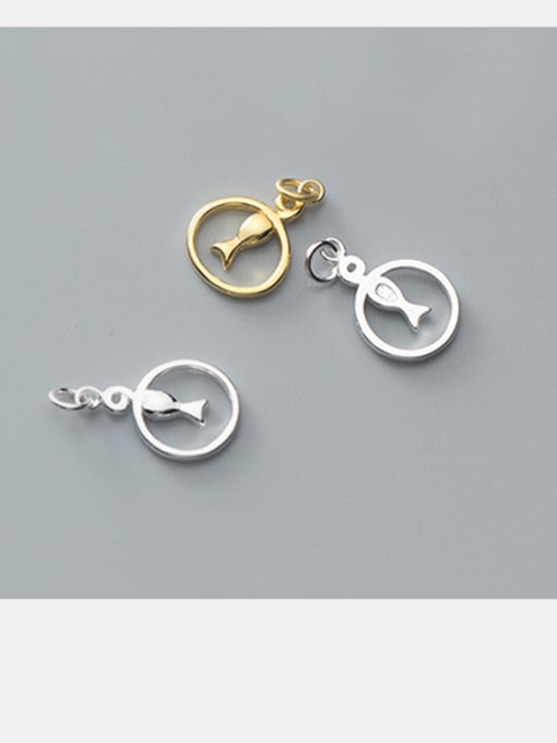 FAN 925 Sterling Silver With Silver Plated Simplistic Animal Charms and Electroplate gold & silver pendant 2
