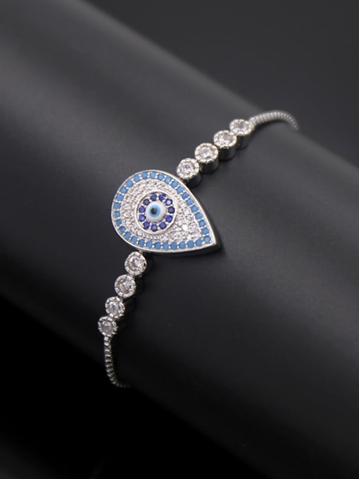 Silvery Water drop Shaped Stretch Bracelet