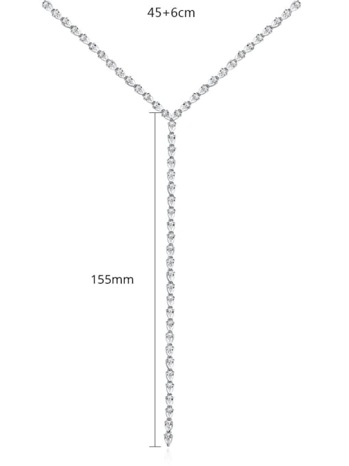 BLING SU Copper With Platinum Plated Simplistic Long pendant Y word Necklaces 3