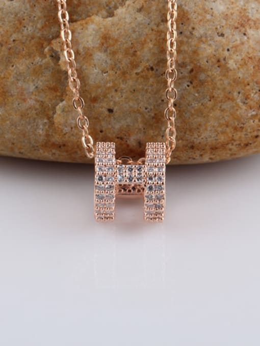 Qing Xing Rose Gold Plated Color Zircon Quality and All-match Pendant 1