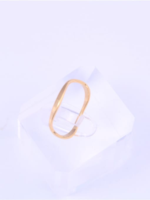 GROSE Titanium With Gold Plated Simplistic Round Band Rings