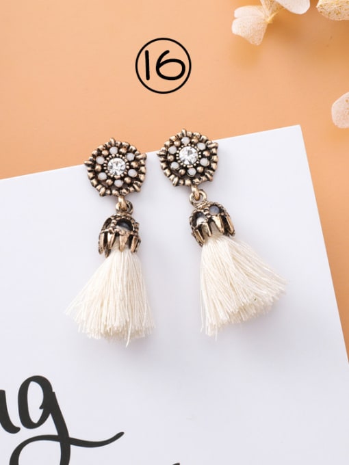 16#X2307A Alloy With Gold Plated Fashion Flower Chandelier Earrings